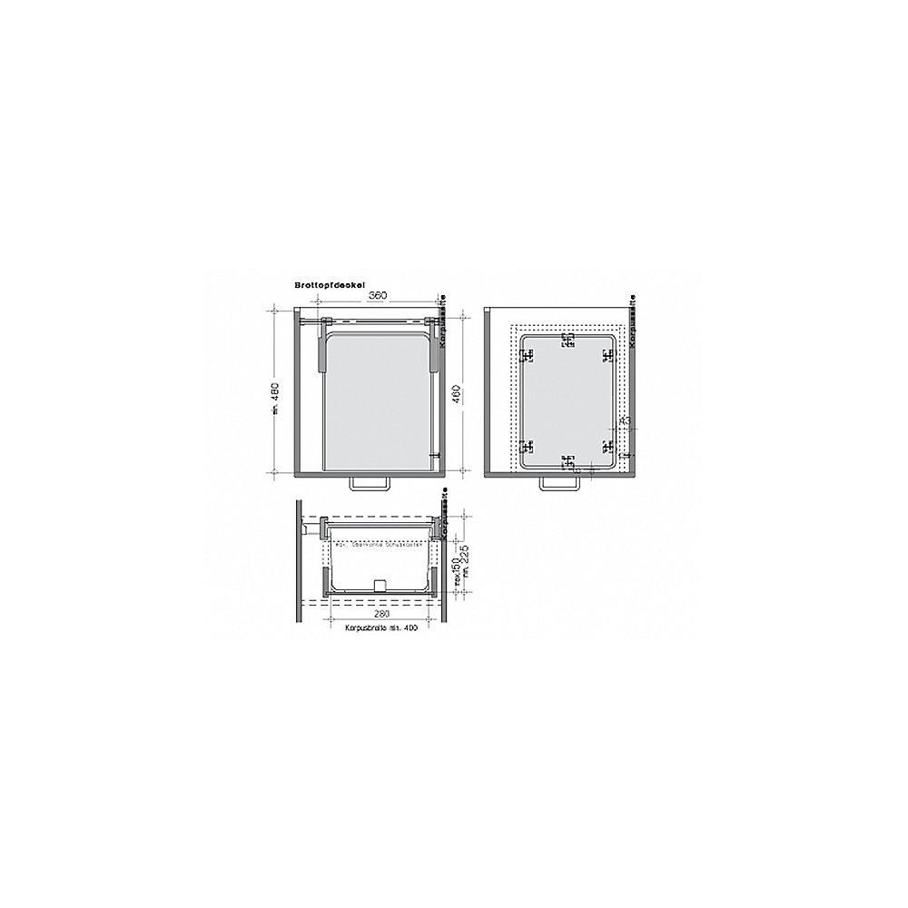 ritter EBT Einbaubrottopf für Küchenschrank / Frontauszüge ab 40 cm Korpusbreite, ritter, EBT, Einbaubrottopf, Küchenschrank, /, Frontauszüge, ab, 40, cm, Korpusbreite