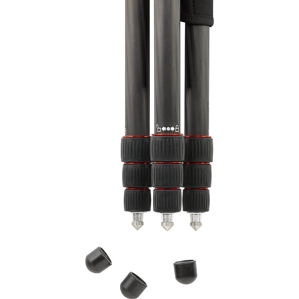 Rollei C5i Carbon Dreibein-Stativ Kugelkopf Wasserwaage schwarz