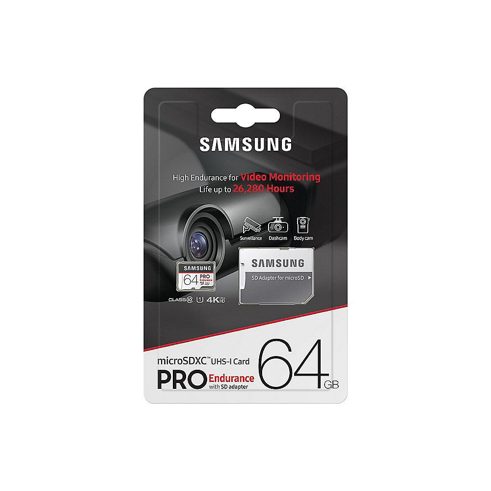 Samsung PRO Endurance 64 GB microSDXC Speicherkarte (30 MB/s, Cl.10, UHS-I, U1)