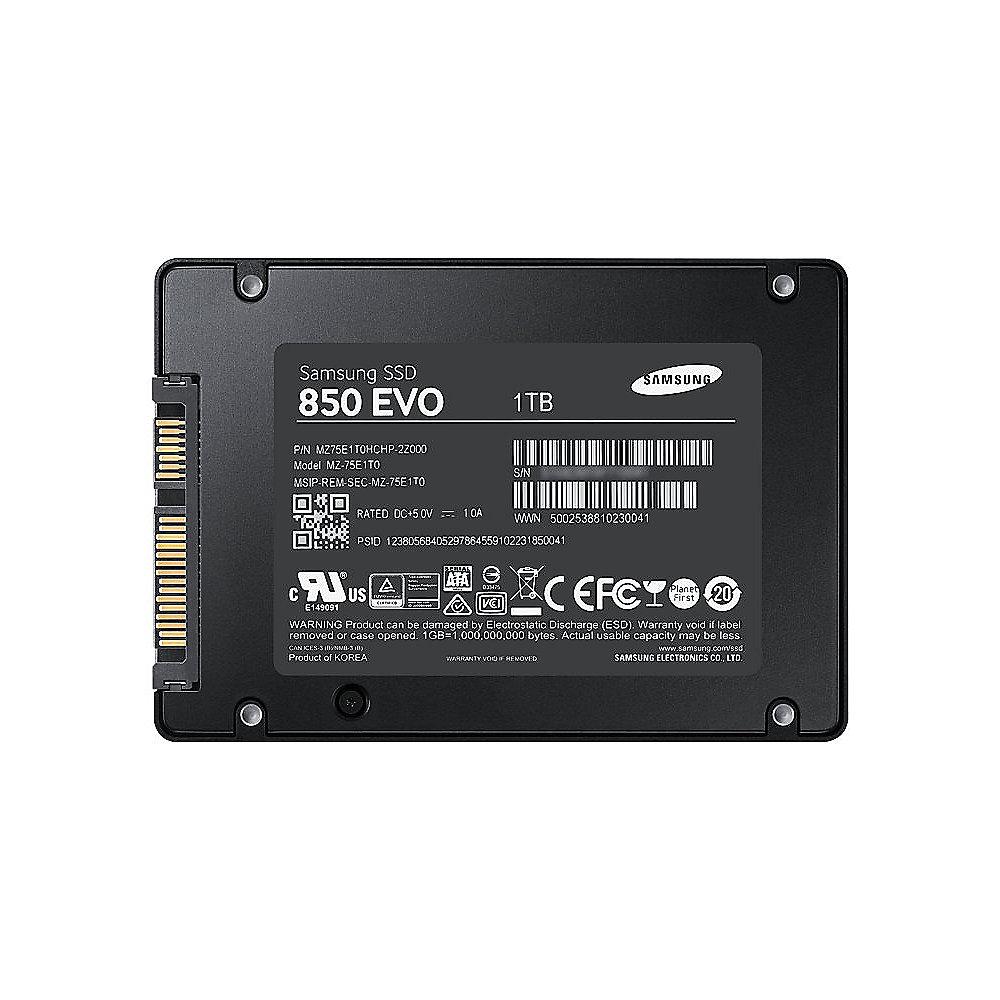 Samsung SSD 850 EVO Series 1TB 2.5zoll TLC SATA600 - Basic