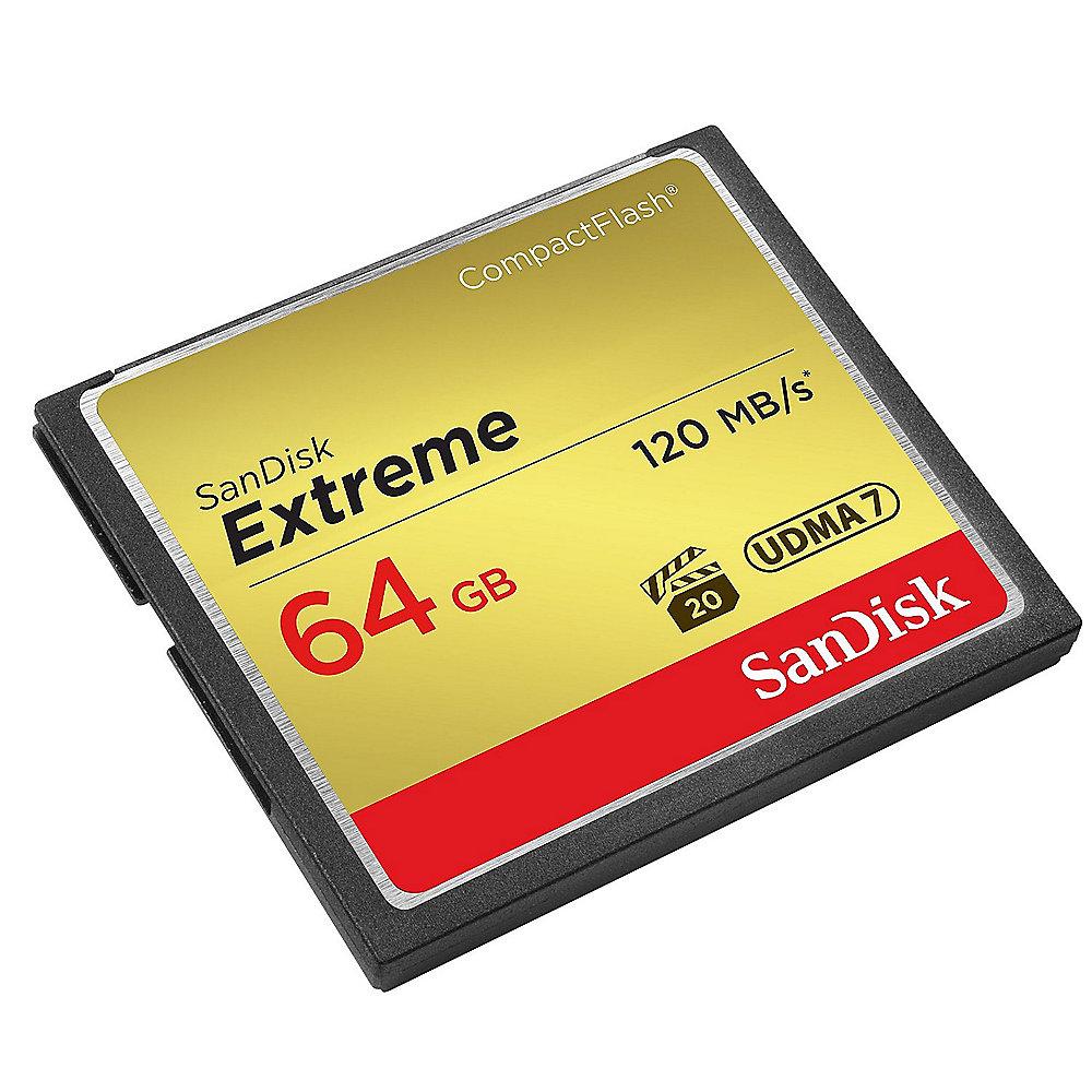 SanDisk Extreme 64 GB CompactFlash Speicherkarte (120 MB/s), SanDisk, Extreme, 64, GB, CompactFlash, Speicherkarte, 120, MB/s,