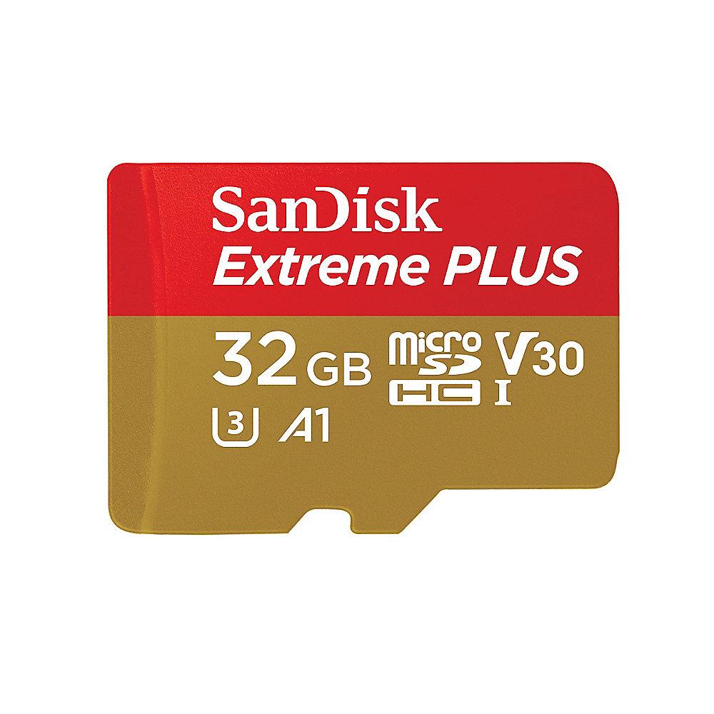 SanDisk Extreme Plus 32GB microSDHC Speicherkarte Kit 90 MB/s, Class 10, U3, A1