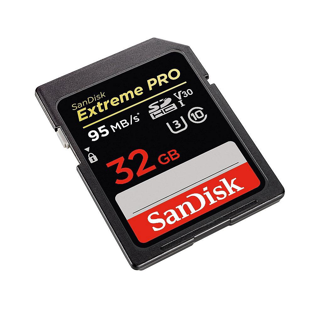 SanDisk Extreme Pro 32 GB SDHC Speicherkarte (95 MB/s, Class 10, U3, V30)