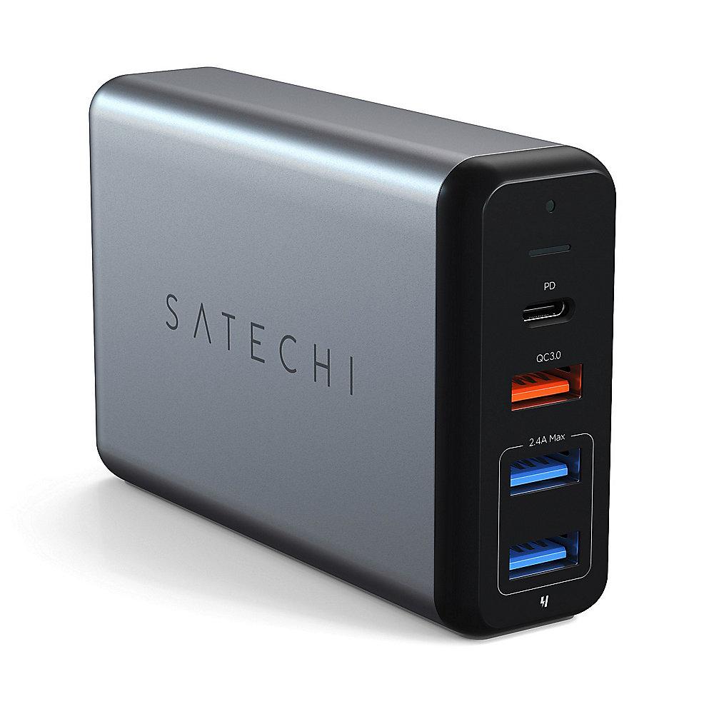 Satechi 75W Multi-Port Travel Charger Space Gray, Satechi, 75W, Multi-Port, Travel, Charger, Space, Gray