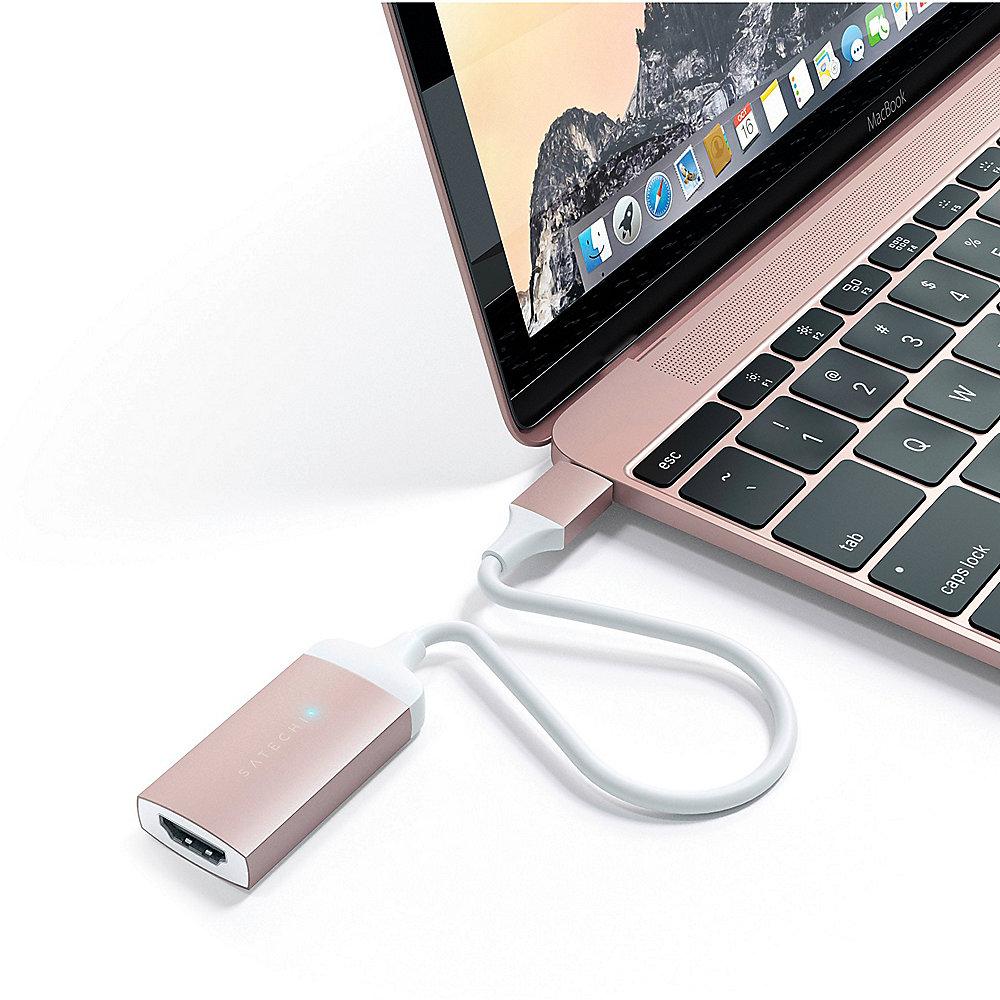 Satechi USB-C auf 4K HDMI Adapter Rose Gold, Satechi, USB-C, 4K, HDMI, Adapter, Rose, Gold