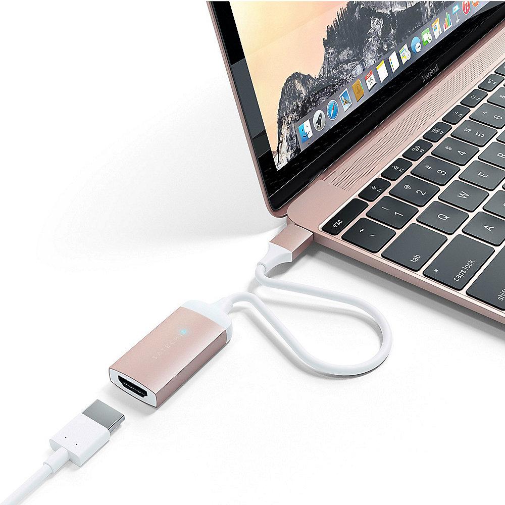 Satechi USB-C auf 4K HDMI Adapter Rose Gold, Satechi, USB-C, 4K, HDMI, Adapter, Rose, Gold