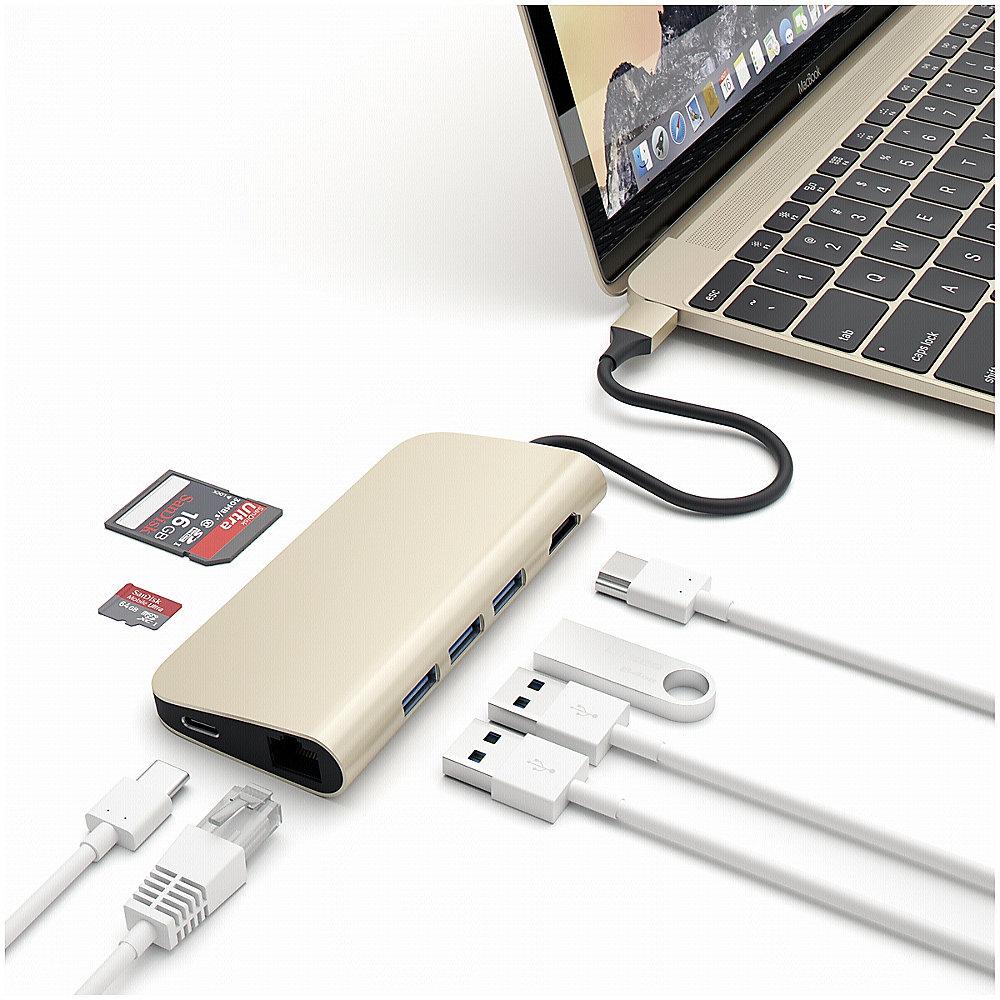 Satechi USB-C Hub Multi-Port Adapter 4K gold, Satechi, USB-C, Hub, Multi-Port, Adapter, 4K, gold