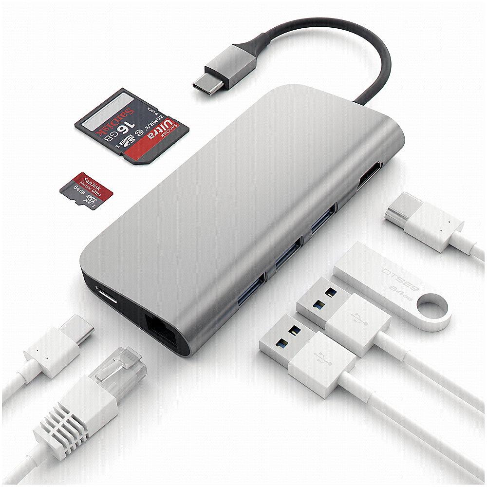Satechi USB-C Hub Multi-Port Adapter 4K Space Gray, Satechi, USB-C, Hub, Multi-Port, Adapter, 4K, Space, Gray