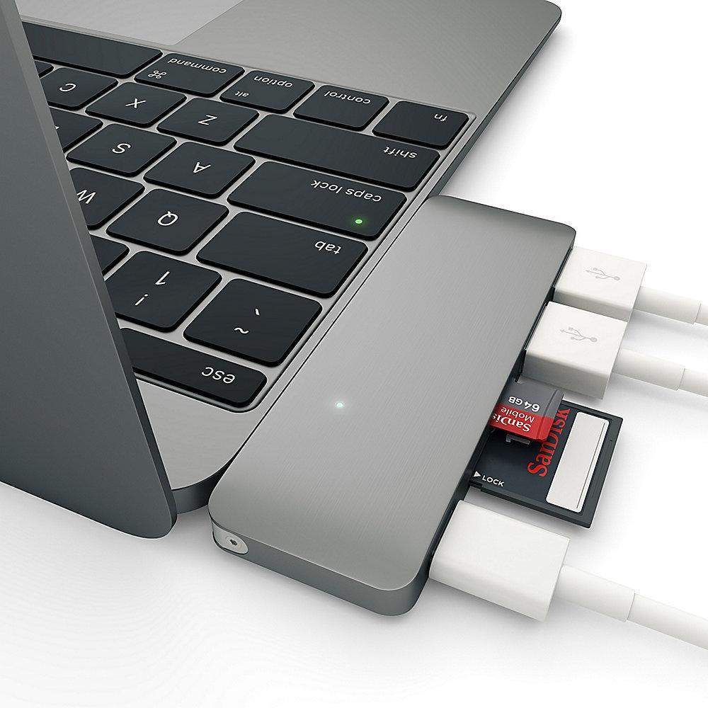 Satechi USB-C Passthrough Hub Space Gray für Macbook 12