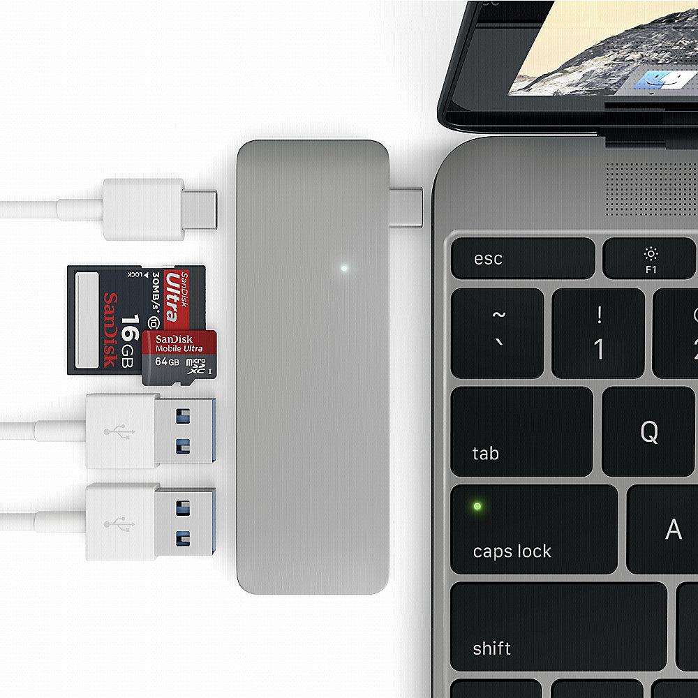 Satechi USB-C Passthrough Hub Space Gray für Macbook 12