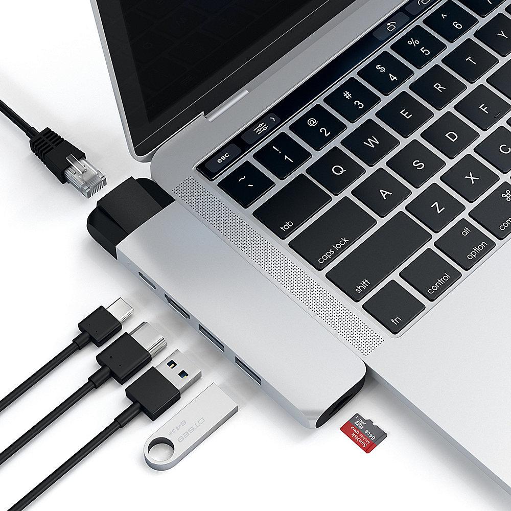 Satechi USB-C Pro Hub Multi-Port Adapter 4K HDMI & Ethernet Silber, Satechi, USB-C, Pro, Hub, Multi-Port, Adapter, 4K, HDMI, &, Ethernet, Silber