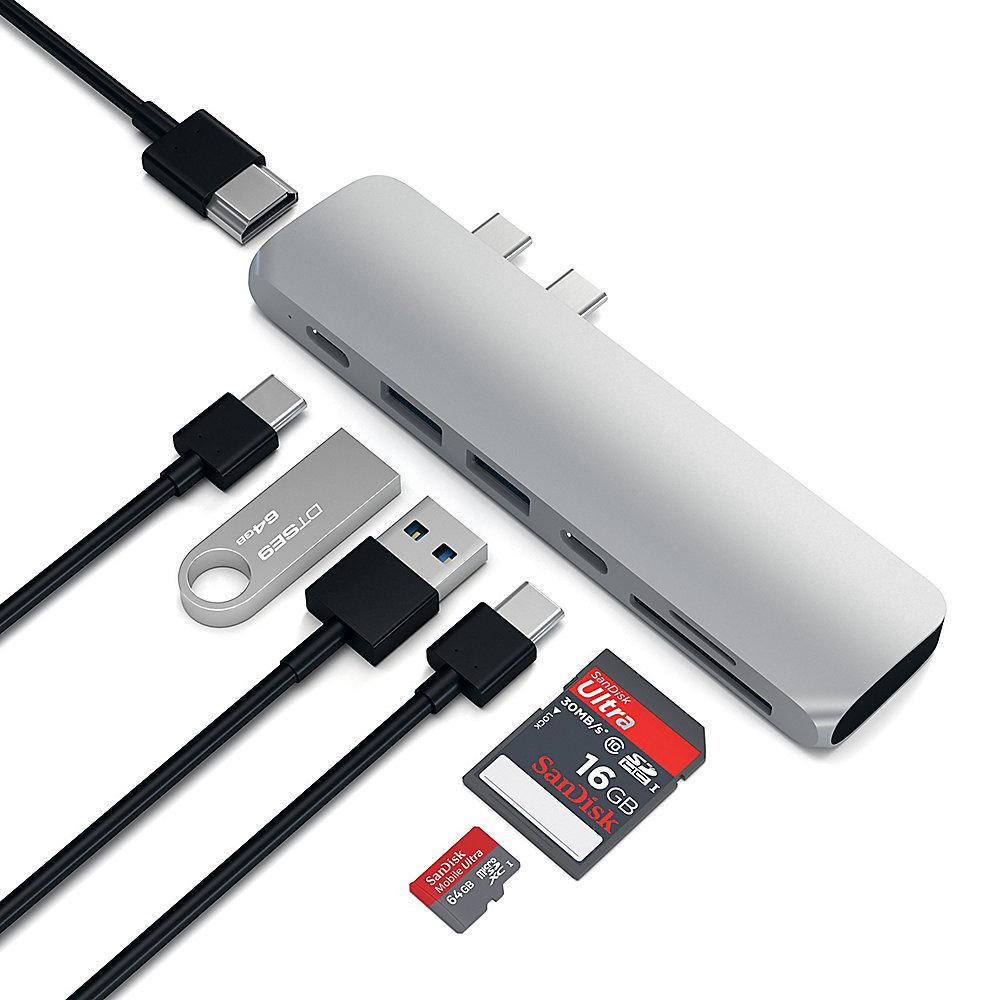 Satechi USB-C Pro Hub Multi-Port Adapter 4K HDMI silber, Satechi, USB-C, Pro, Hub, Multi-Port, Adapter, 4K, HDMI, silber
