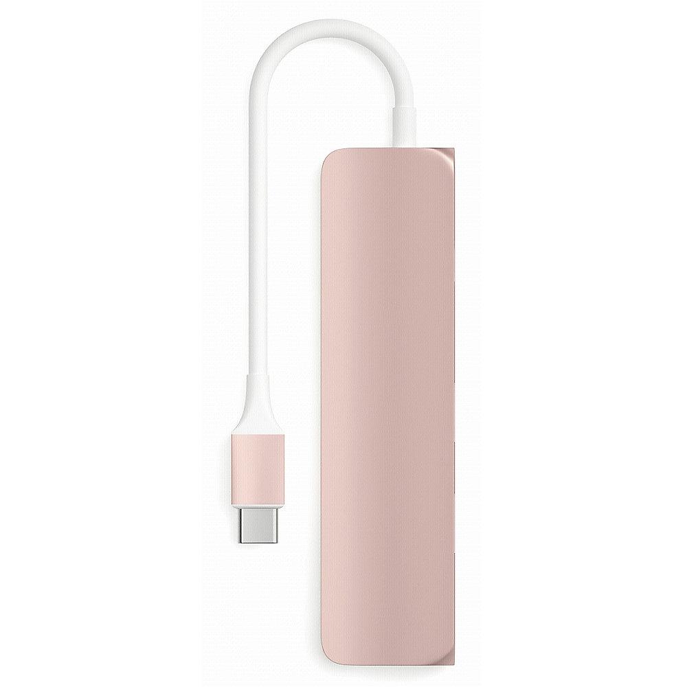 Satechi USB3.0 Typ C Stecker auf 1x HDMI 2x USB Typ A Hub Adapter rose gold, Satechi, USB3.0, Typ, C, Stecker, 1x, HDMI, 2x, USB, Typ, A, Hub, Adapter, rose, gold