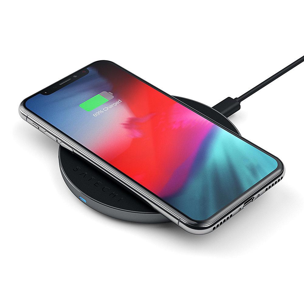 Satechi Wireless Fast-Charging Pad V2 Space Gray, Satechi, Wireless, Fast-Charging, Pad, V2, Space, Gray