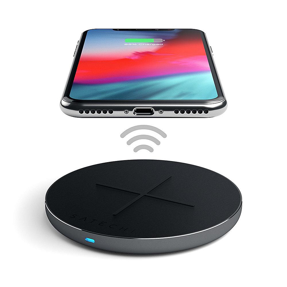 Satechi Wireless Fast-Charging Pad V2 Space Gray, Satechi, Wireless, Fast-Charging, Pad, V2, Space, Gray