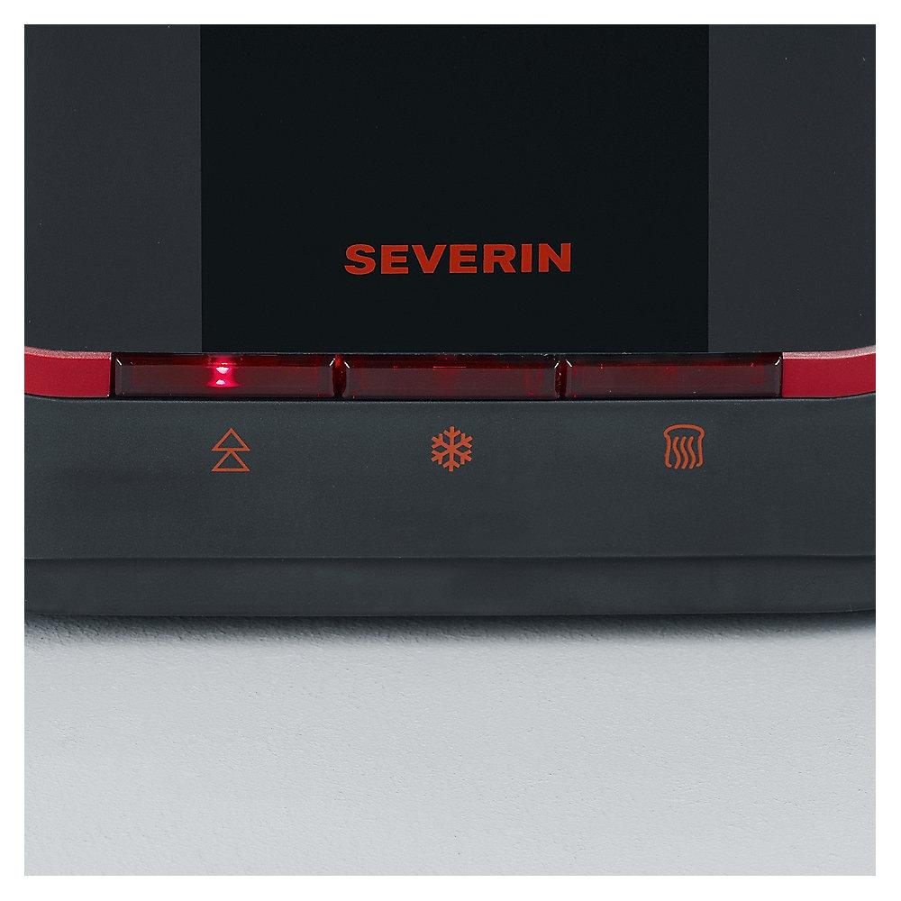 Severin AT 2292 Automatik Toaster SELECT Schwarz/Rot Metallic