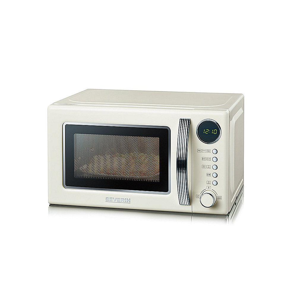 Severin MW 7892 Mikrowelle mit Grill Retro-Design, creme