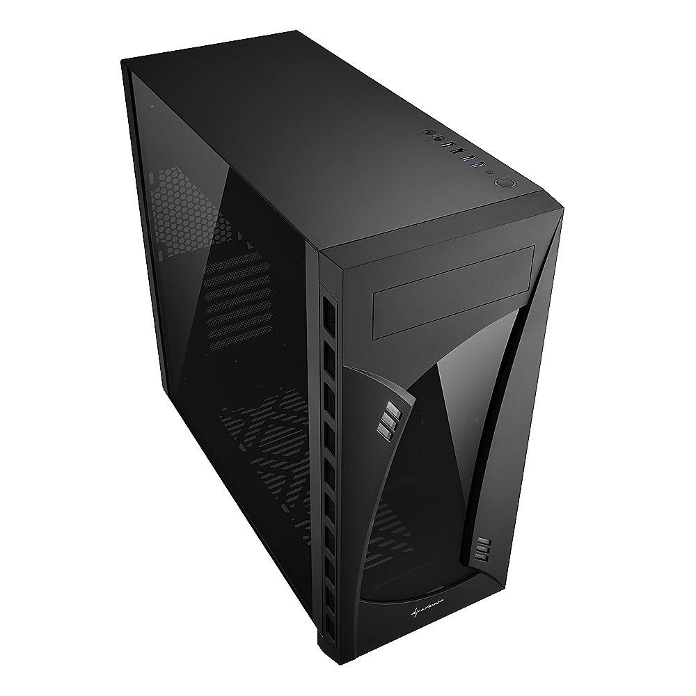 Sharkoon Night Shark Lite Midi-Tower ATX Gaming Gehäuse, Seitenfenster