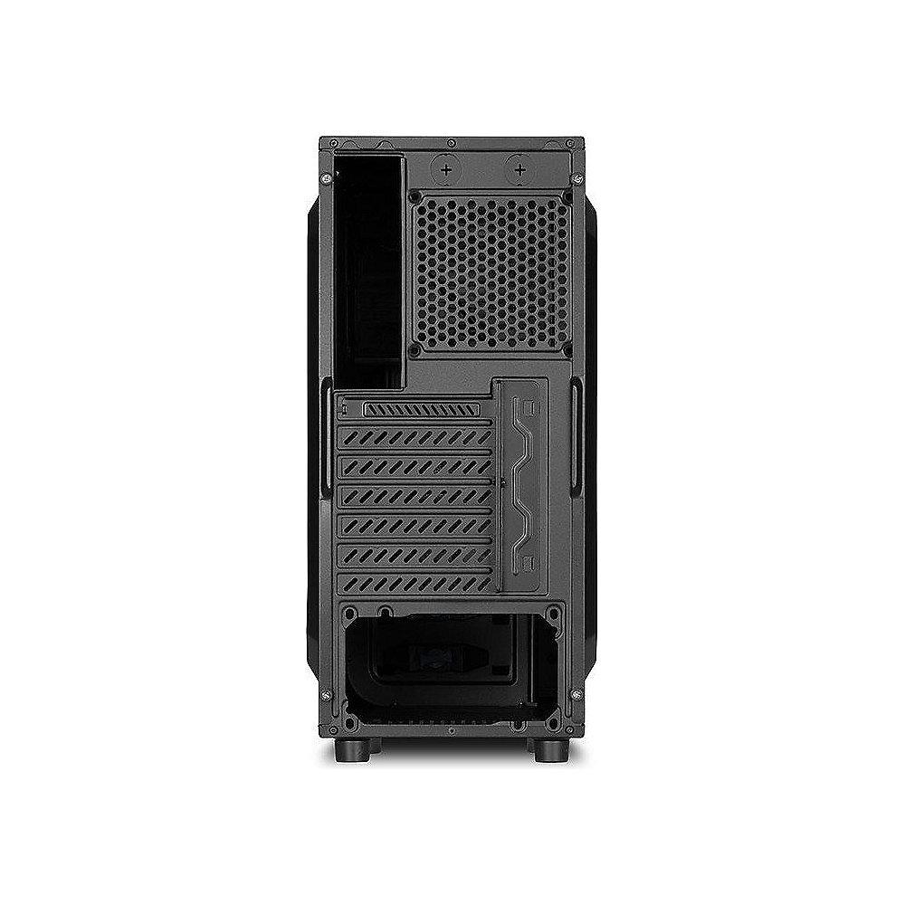 Sharkoon T3-V Midi-Tower ATX Gehäuse schwarz, 1x120 mm Lüfter (Blaue LED) USB3.0