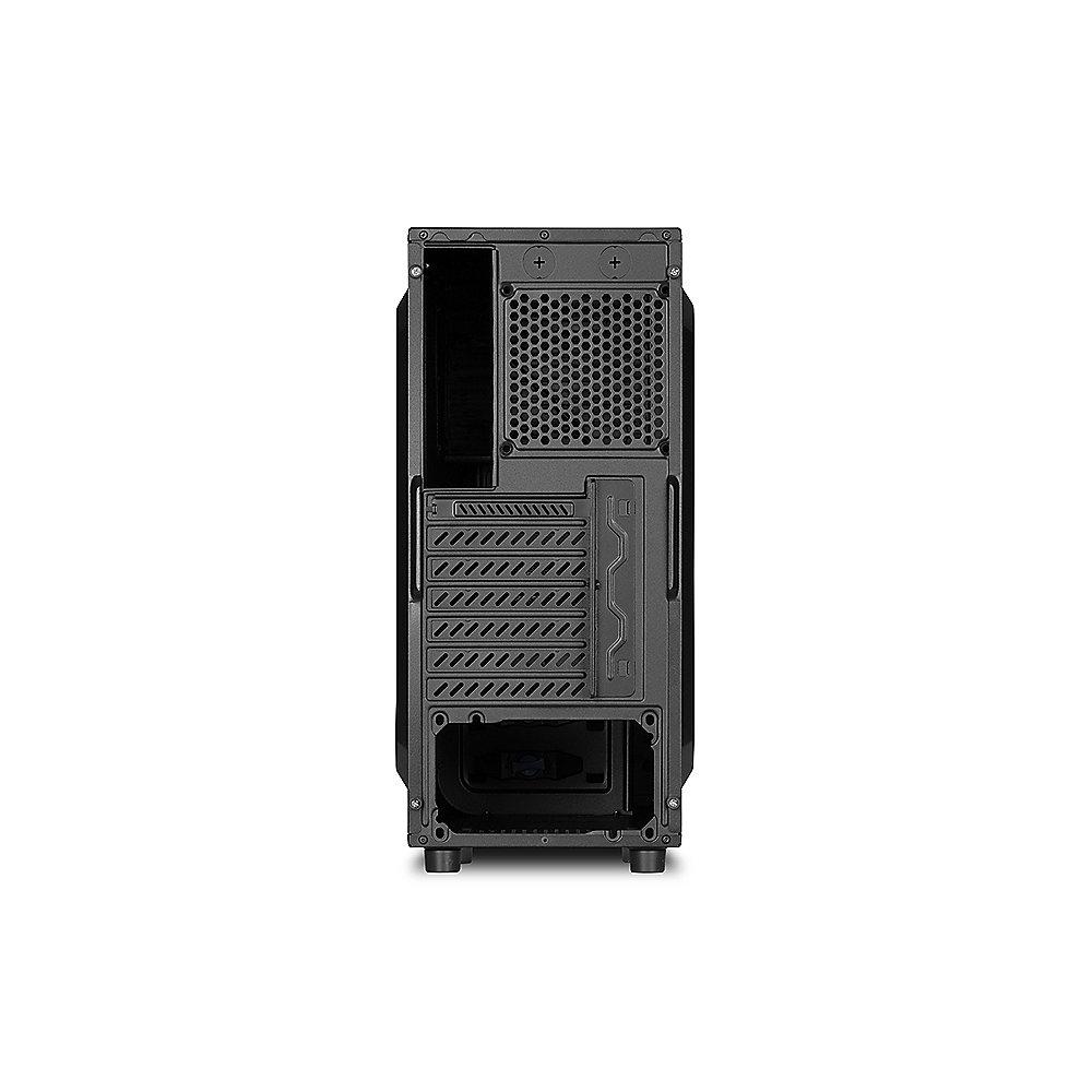 Sharkoon T3-W Midi-Tower Gehäuse mit Fenster, 2x120 mm Lüfter (Grüne LED) USB3.0