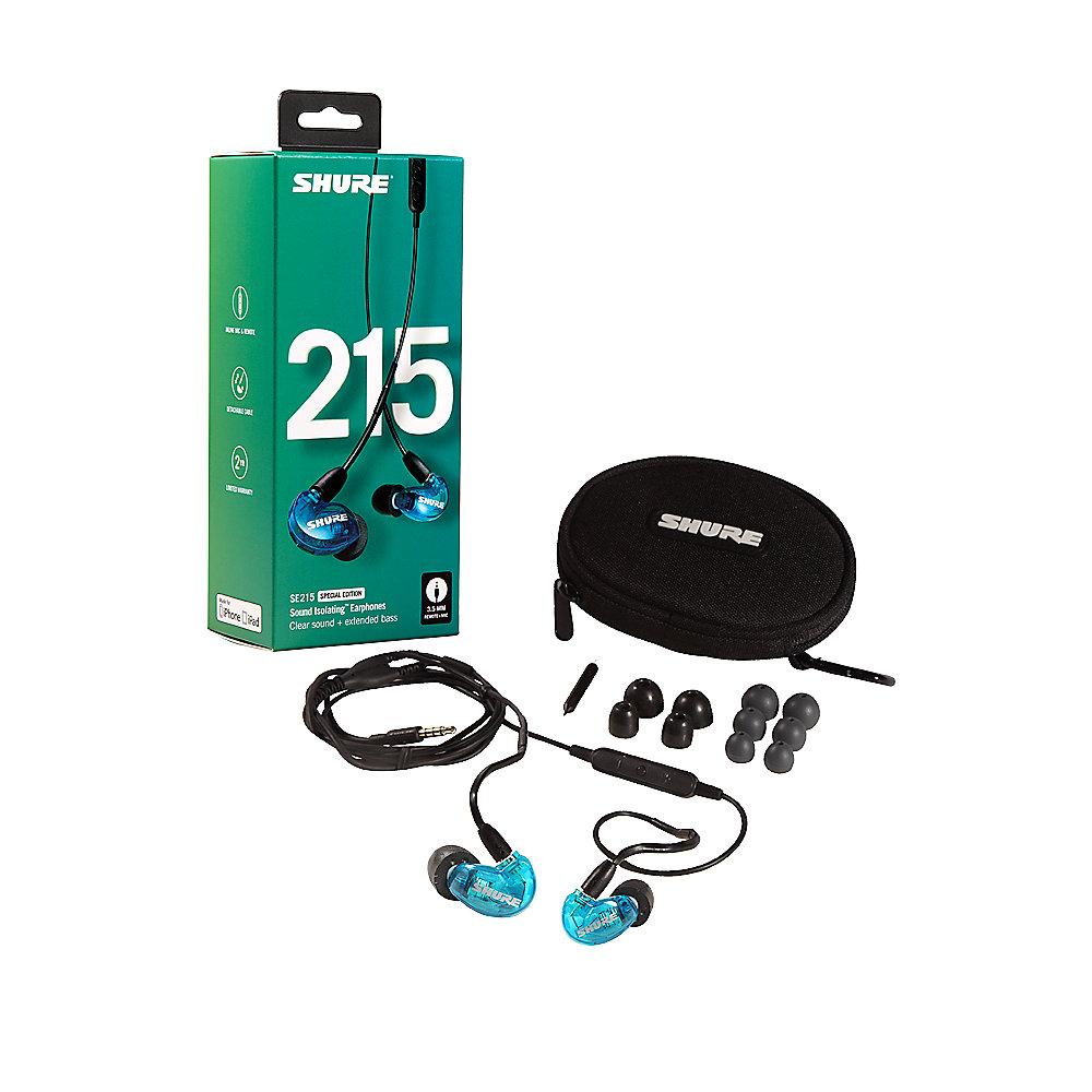 Shure SE215 Sound Isolating Ohrhörer, blau