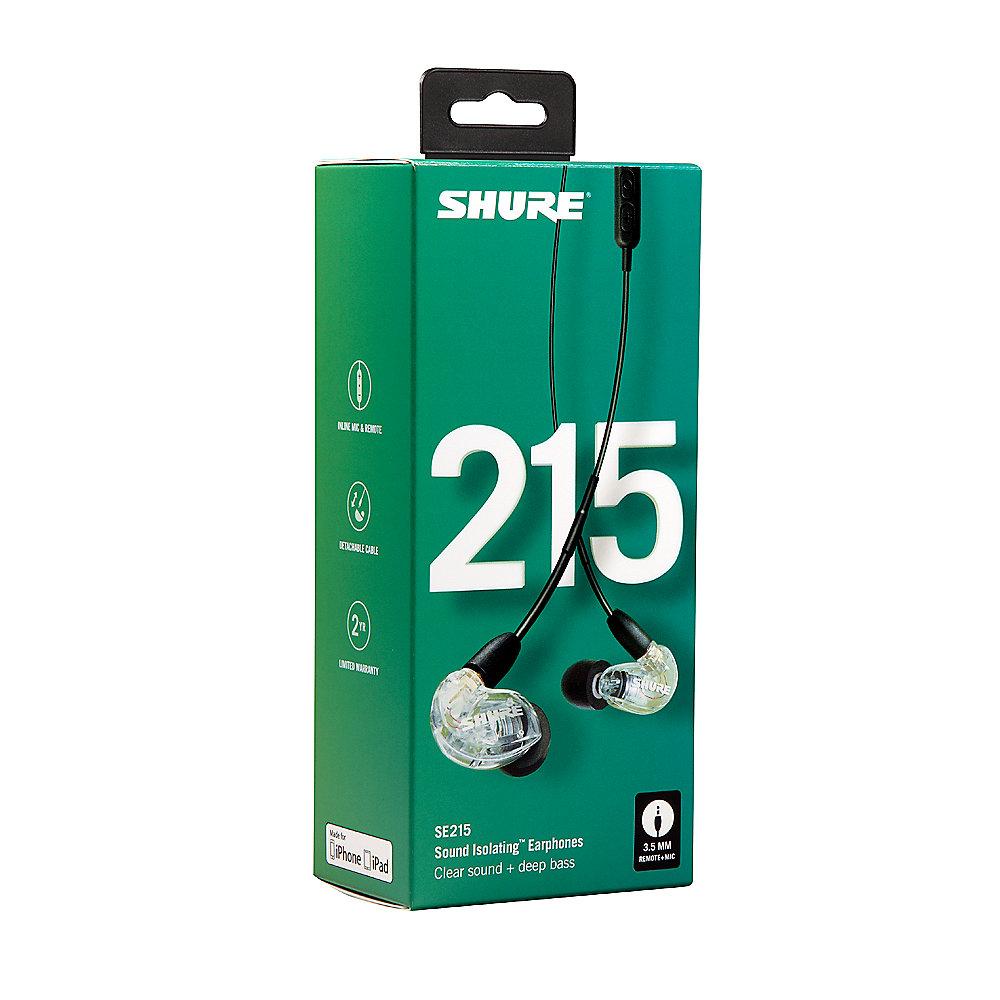 Shure SE215 Sound Isolating Ohrhörer, transparent