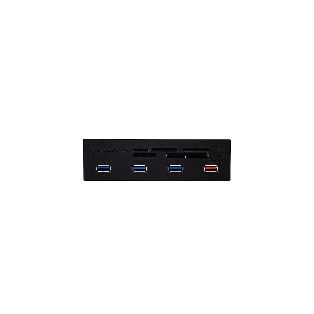 SilverStone FP56B Multifunktionspanel/Card Reader 5,25" USB3.0 schw/silb/weiss