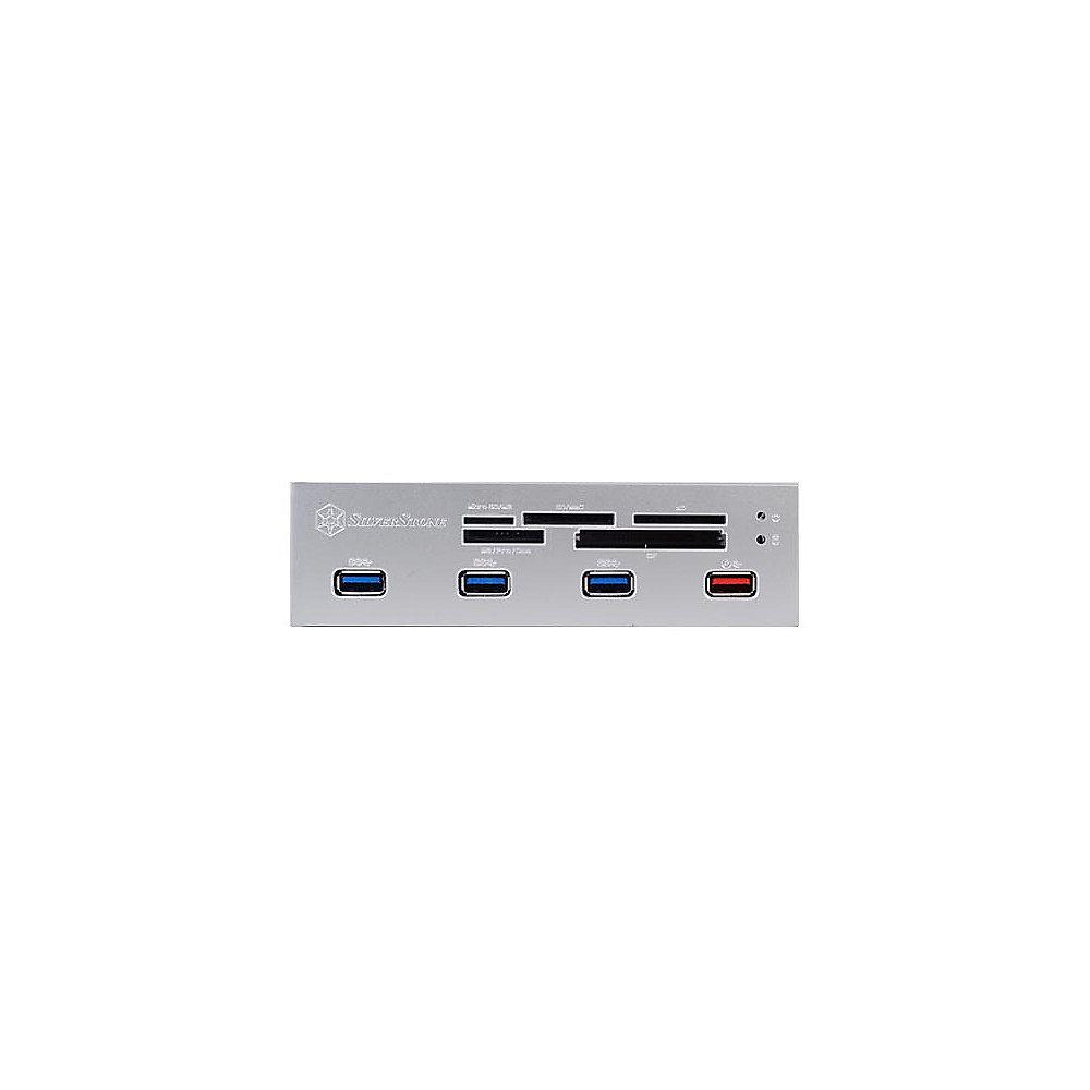 SilverStone FP56B Multifunktionspanel/Card Reader 5,25" USB3.0 schw/silb/weiss