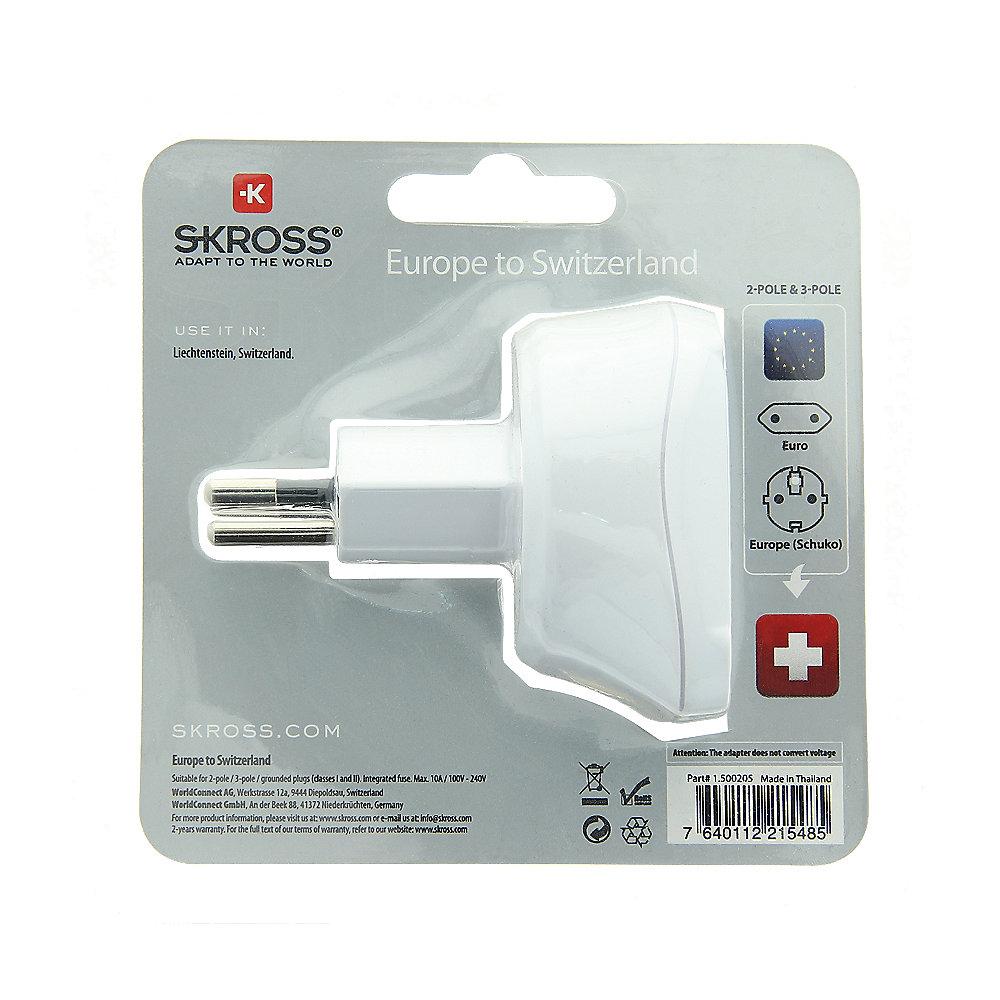 SKROSS Country Adapter Europe to Switzerland 1.500205