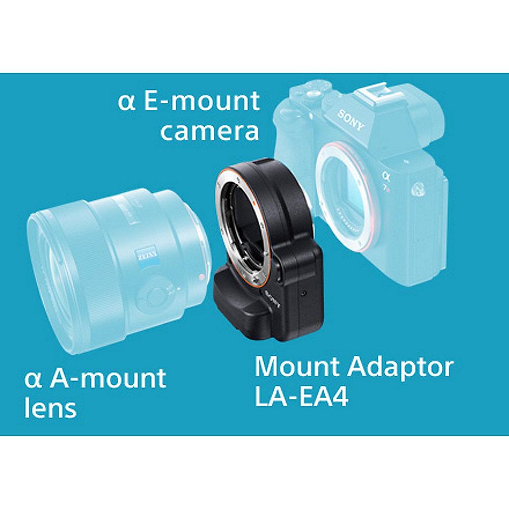 Sony LA-EA4 Objektiv-Adapter (Alpha Objektiv an E-Mount-Kamera), Sony, LA-EA4, Objektiv-Adapter, Alpha, Objektiv, E-Mount-Kamera,