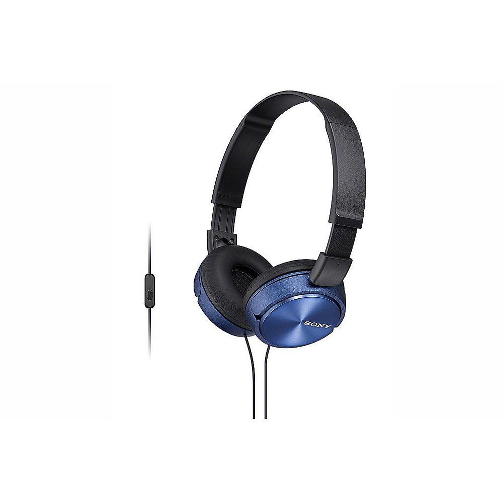 Sony MDR-ZX310APL On Ear Kopfhörer mit Headsetfunktion - Blau, Sony, MDR-ZX310APL, On, Ear, Kopfhörer, Headsetfunktion, Blau