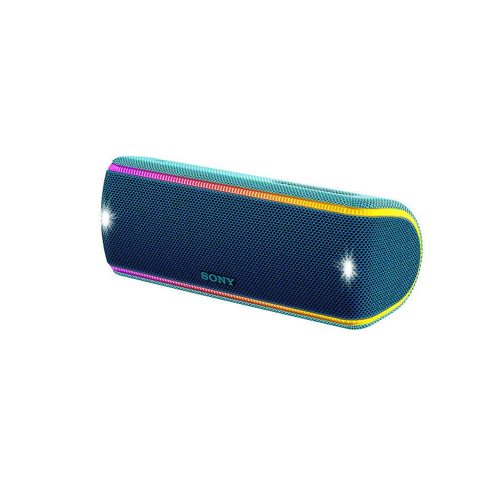 Sony SRS-XB31 tragbarer Lautsprecher wasserabweisend, NFC, Bluetooth LED blau