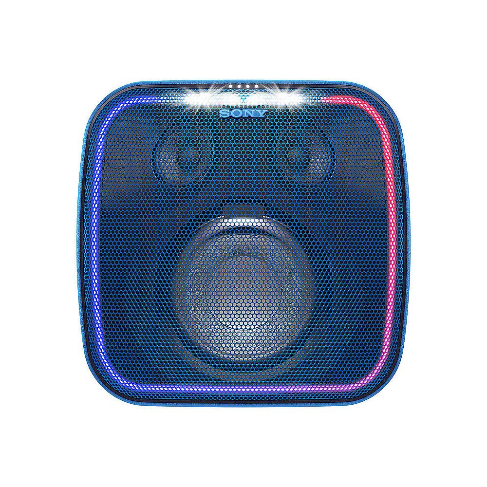Sony SRS-XB501 Bluetooth Lautsprecher spritzwassergeschützt Lichteffekt blau