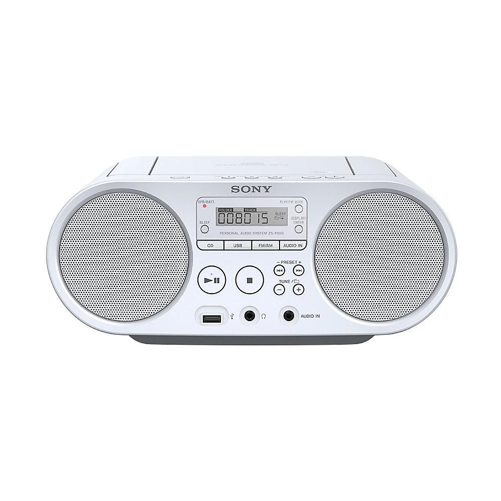 Sony ZS-PS50W CD-Boombox AM/FM mit USB weiß