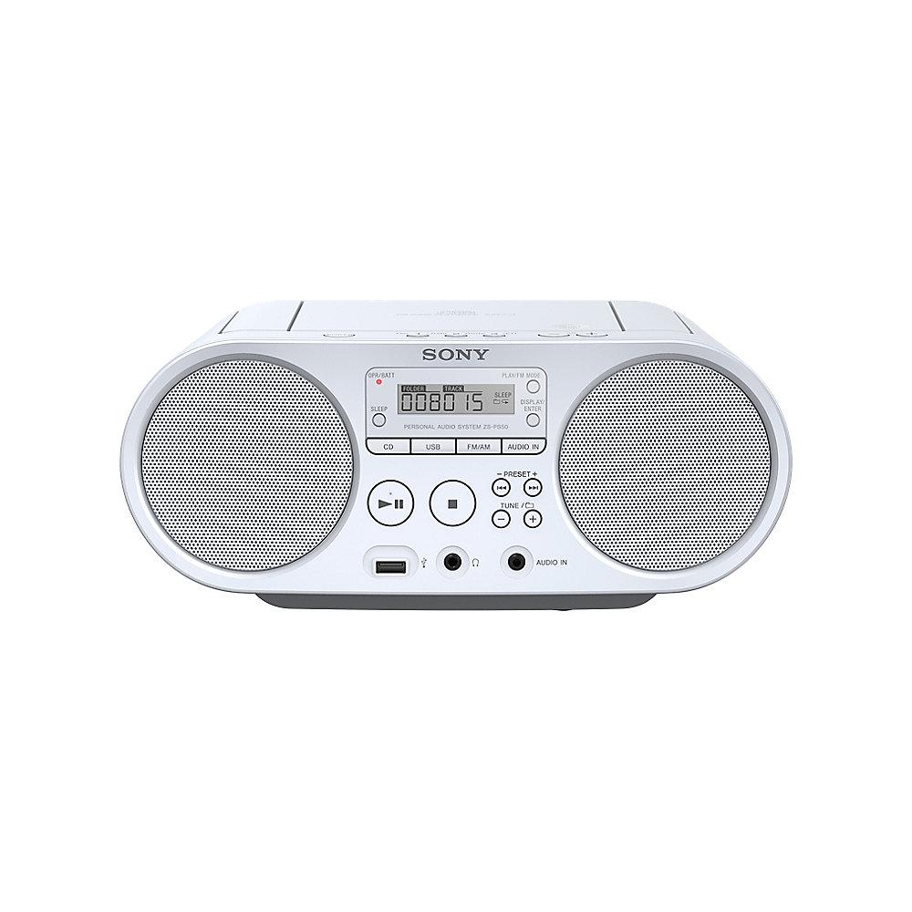 Sony ZS-PS50W CD-Boombox AM/FM mit USB weiß