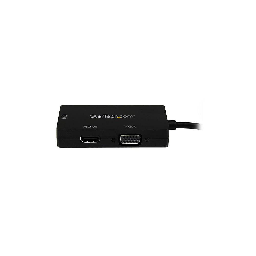 Startech 3-in1 Mini DisplayPort Adapter zu HDMI/DVI/VGA schwarz, Startech, 3-in1, Mini, DisplayPort, Adapter, HDMI/DVI/VGA, schwarz