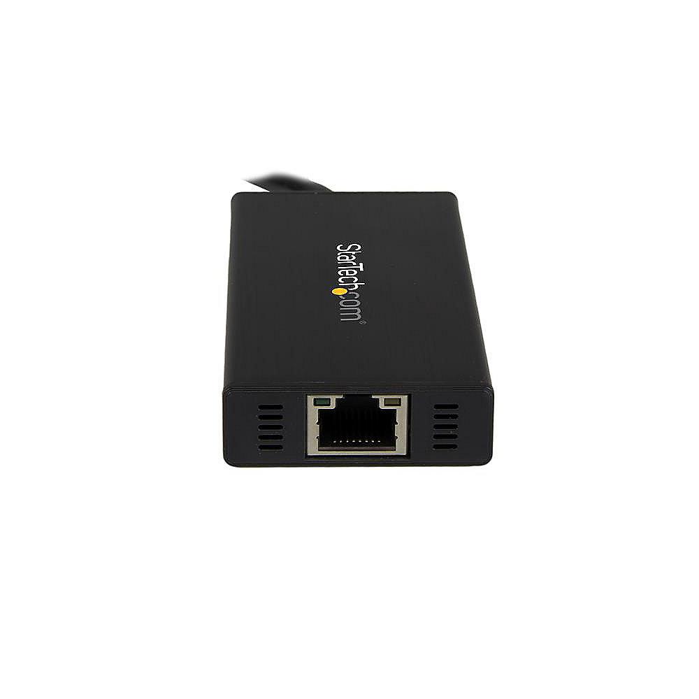 Startech USB 3.0 HUB 3-Port Gigabit Ethernet Aluminium SuperSpeed schwarz