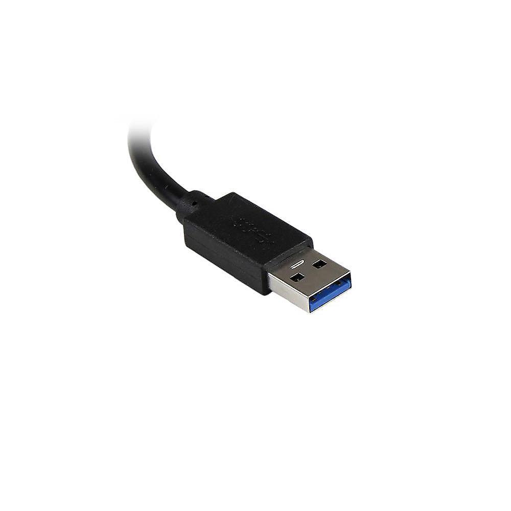 Startech USB 3.0 HUB 3-Port Gigabit Ethernet Aluminium SuperSpeed schwarz, Startech, USB, 3.0, HUB, 3-Port, Gigabit, Ethernet, Aluminium, SuperSpeed, schwarz