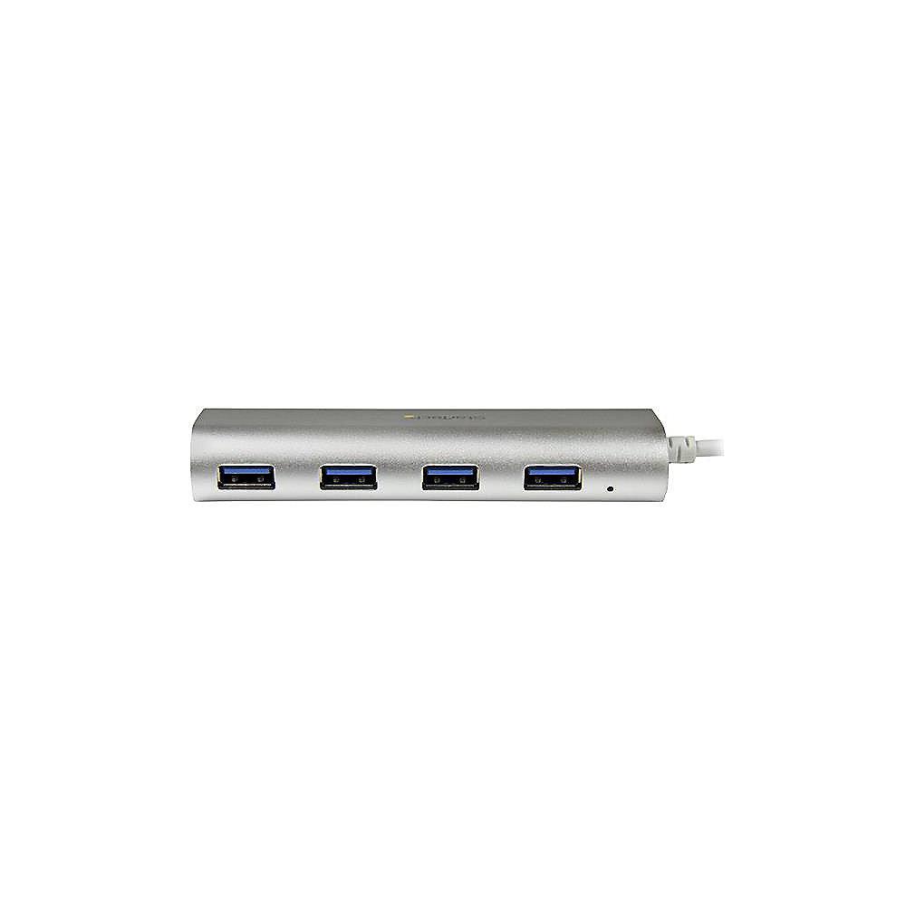 Startech USB 3.0 HUB 4-Port SuperSpeed Aluminium silber/weiß, Startech, USB, 3.0, HUB, 4-Port, SuperSpeed, Aluminium, silber/weiß