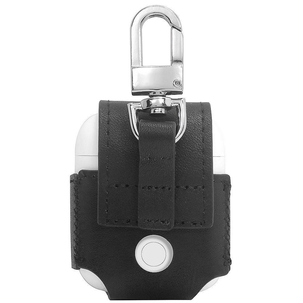StilGut AirPod Case mit Karabiner schwarz nappa