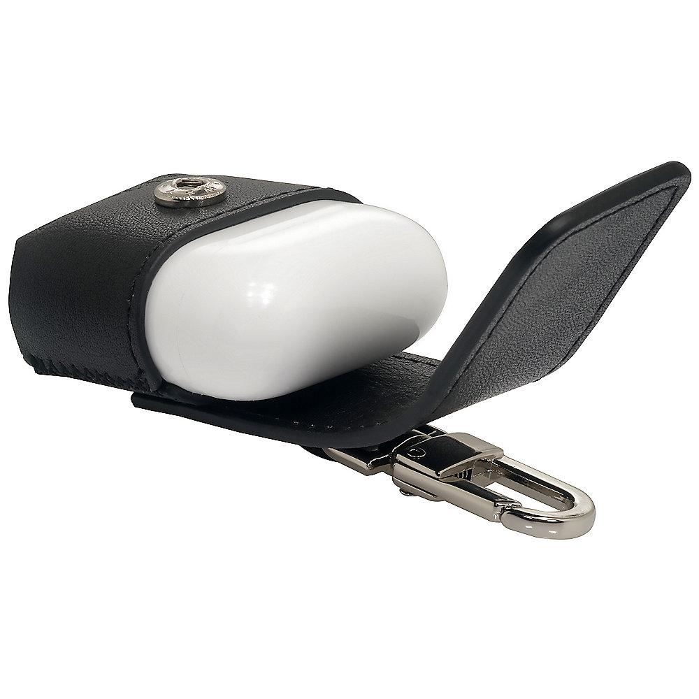 StilGut AirPod Case mit Karabiner schwarz nappa