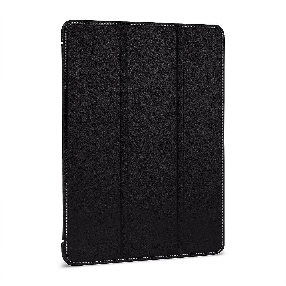 Stilgut Hülle Couverture aus Leder für Apple iPad 2017 (9.7), schwarz nappa