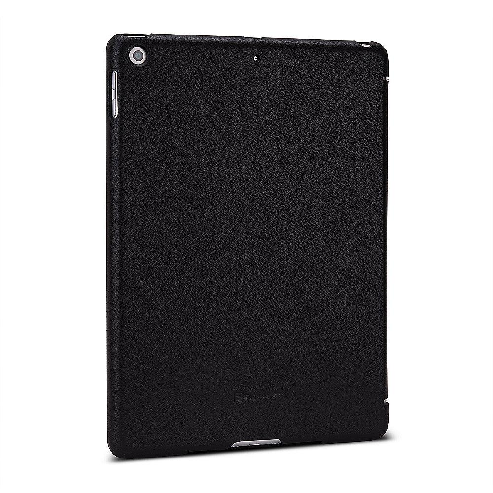 Stilgut Hülle Couverture aus Leder für Apple iPad 2017 (9.7), schwarz nappa