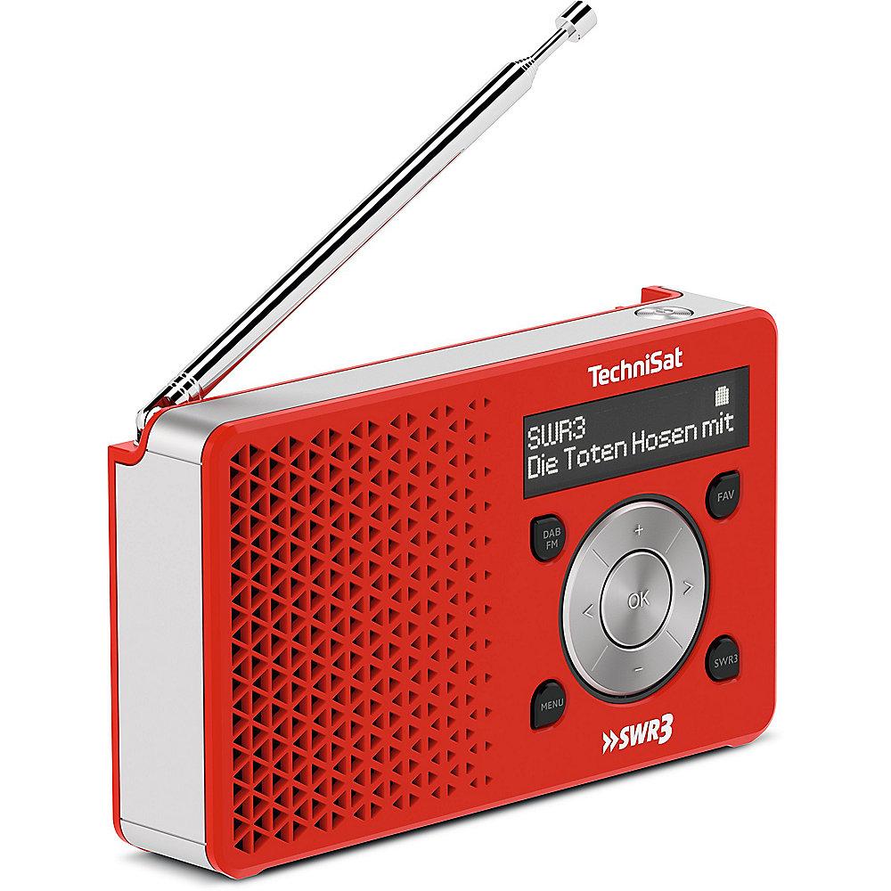 TechniSat DIGITRADIO 1, SWR3-Edition, rot/silber UKW/DAB  mit Akku Netzteil, TechniSat, DIGITRADIO, 1, SWR3-Edition, rot/silber, UKW/DAB, Akku, Netzteil