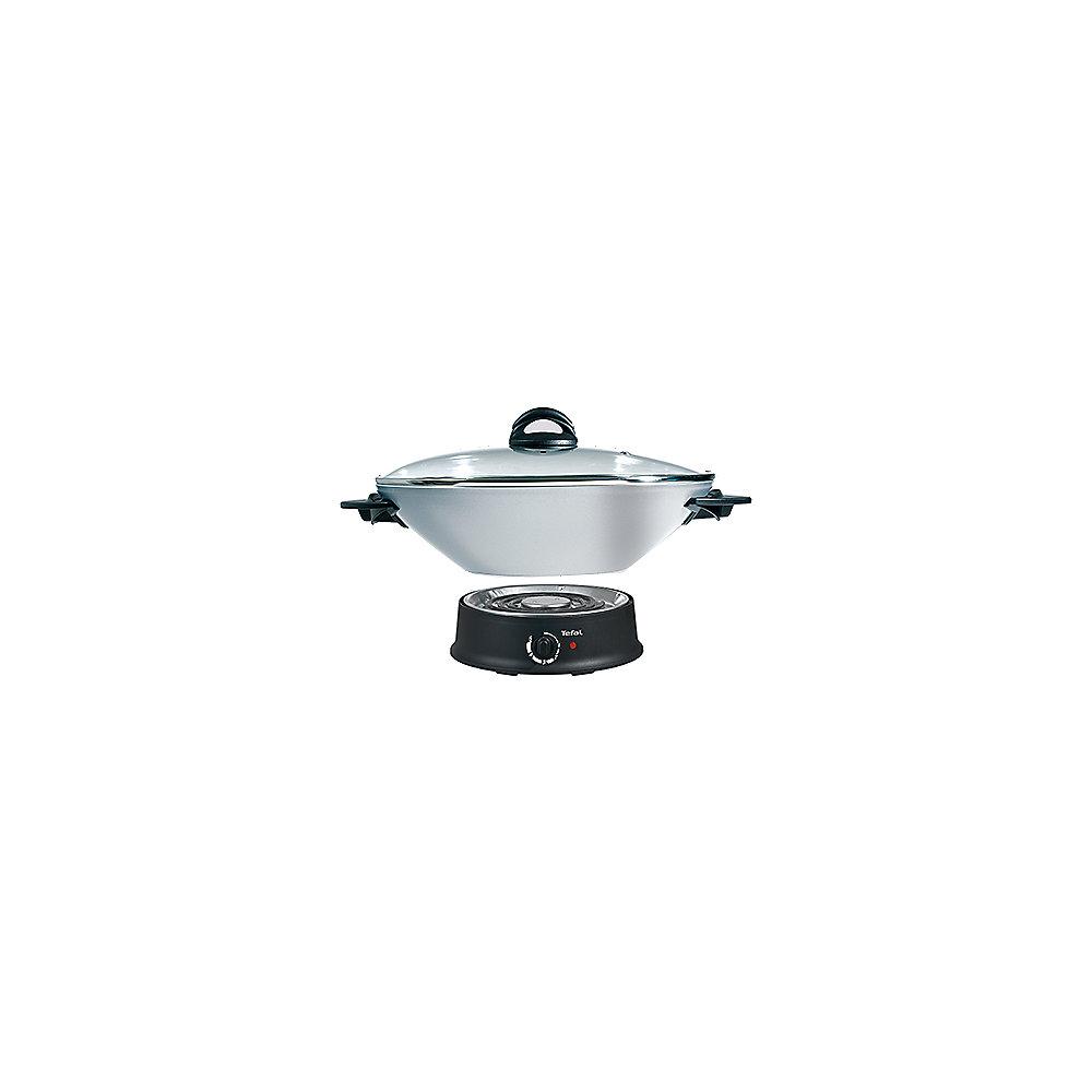 Tefal WO 3000 Wok mit Glasdeckel silber, Tefal, WO, 3000, Wok, Glasdeckel, silber