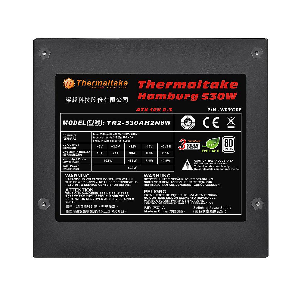 Thermaltake Hamburg 530W ATX Netzteil (120mm Lüfter) 80  Bronze, Thermaltake, Hamburg, 530W, ATX, Netzteil, 120mm, Lüfter, 80, Bronze