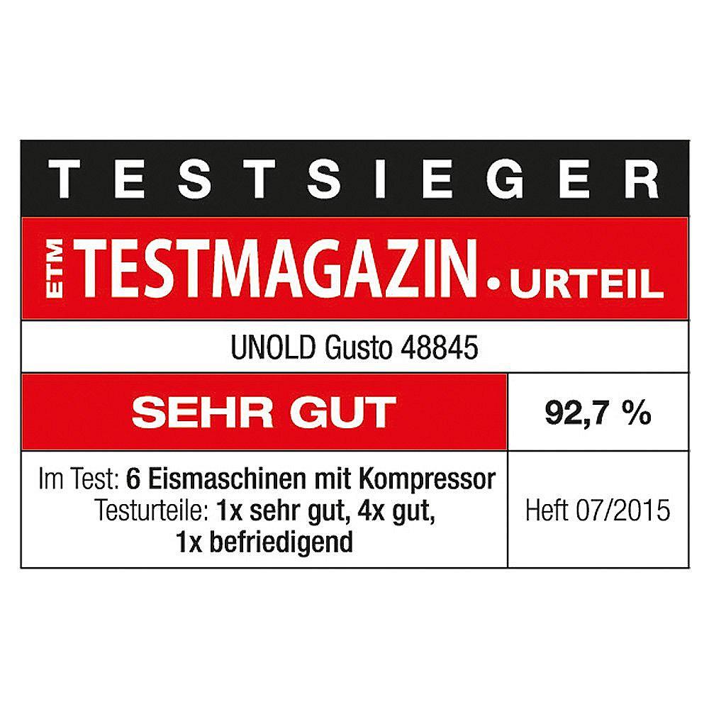 Unold 48845 Eismaschine Gusto mit digitalem Timer, 2l, Edelstahl/schwarz