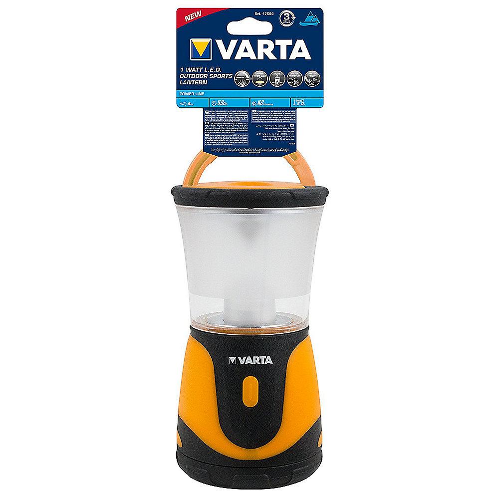 VARTA 1 Watt LED Outdoor Sports Lantern 3AA schwarz/orange
