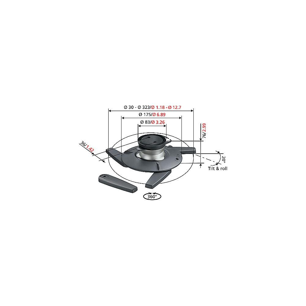 Vogels EPC 6545 Projektor-Deckenhalterung neigbar rotierbar max. 10 kg schwarz, Vogels, EPC, 6545, Projektor-Deckenhalterung, neigbar, rotierbar, max., 10, kg, schwarz