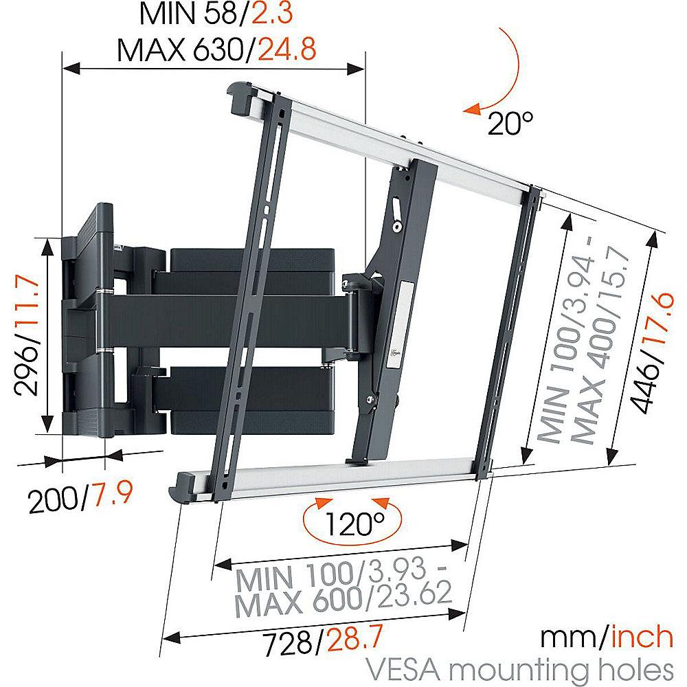 Vogels THIN 550 neig-/schwenkbare Wandhalterung - VESA bis 600x400 mm 70kg